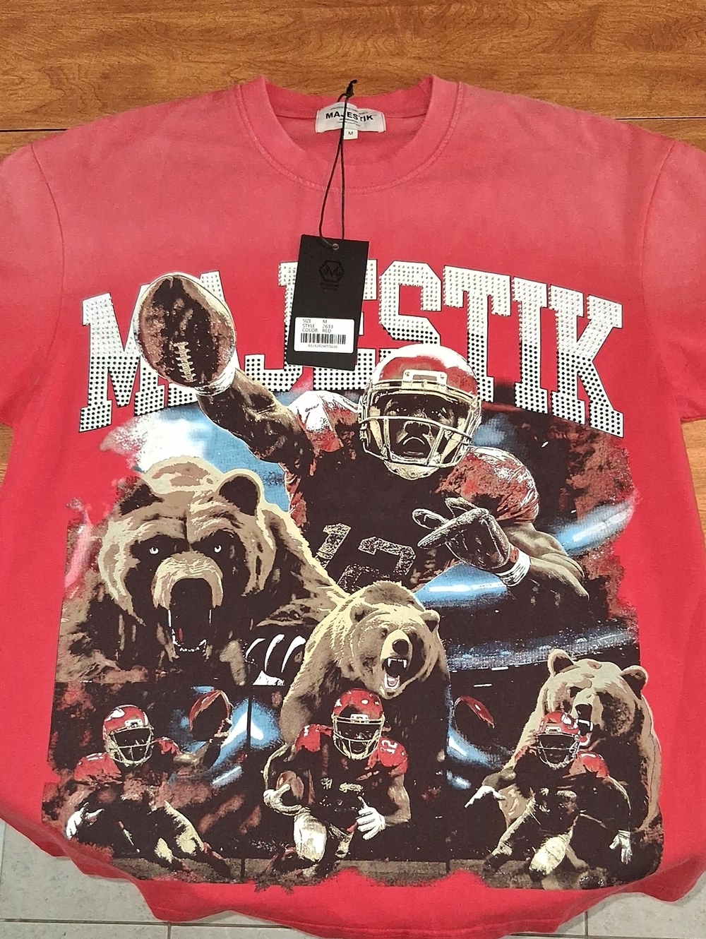 Majestik Graphic Tee in Bright Red